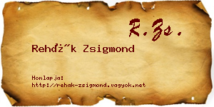 Rehák Zsigmond névjegykártya